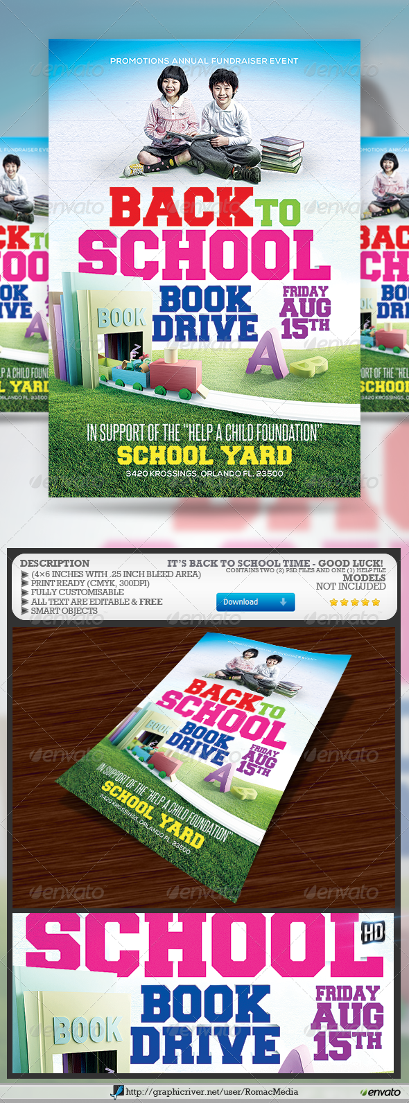back to school book drive events flyers book drive flyer template